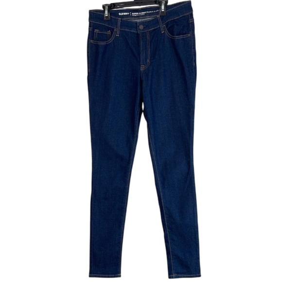 Old Navy Super Skinny Mid-Rise Jeans Dark Wash Denim Stretch 8 Long - Picture 10 of 10